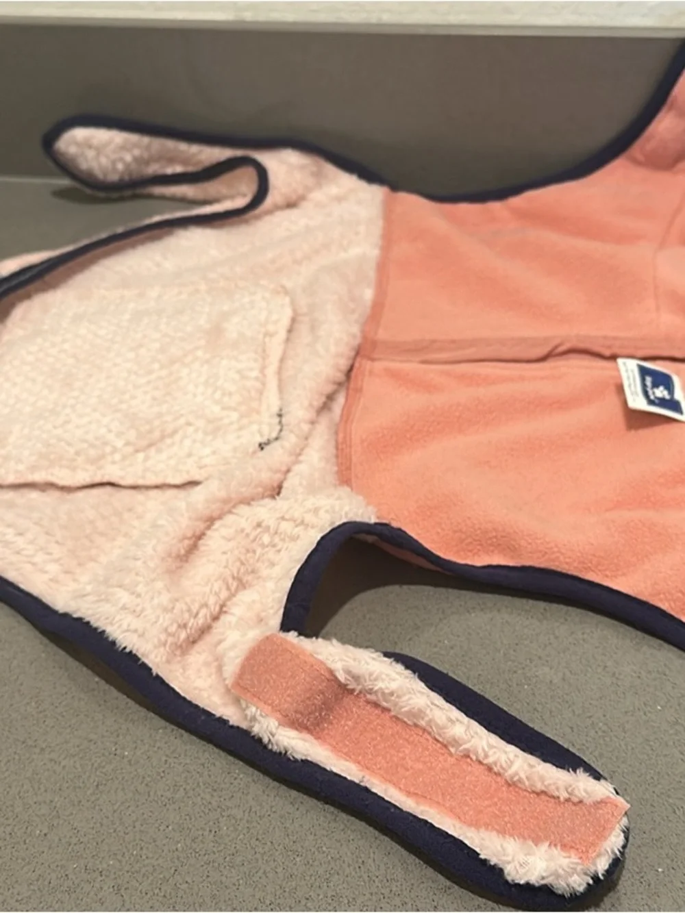 S/M Dog Plush Zip Jacket in Light Pink